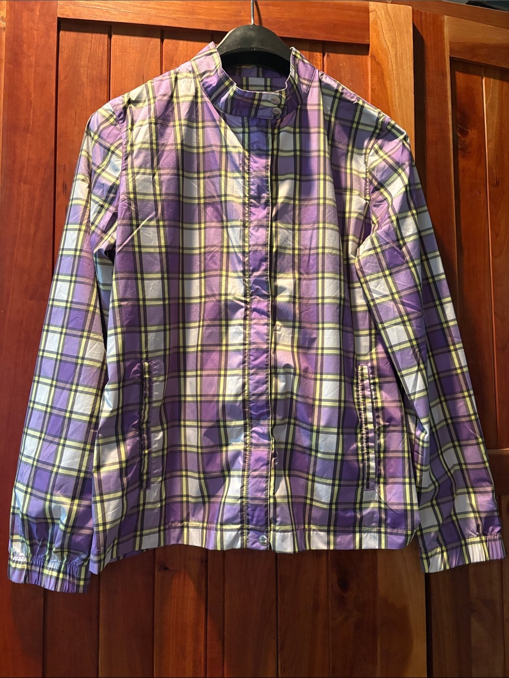 Slazenger Golf Purple Plaid Windbreaker